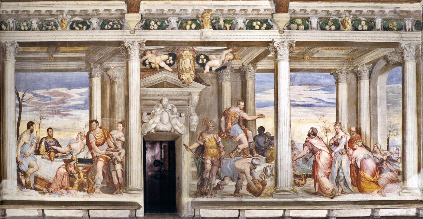 West wall of the camerone by FASOLO, Giovanni Antonio