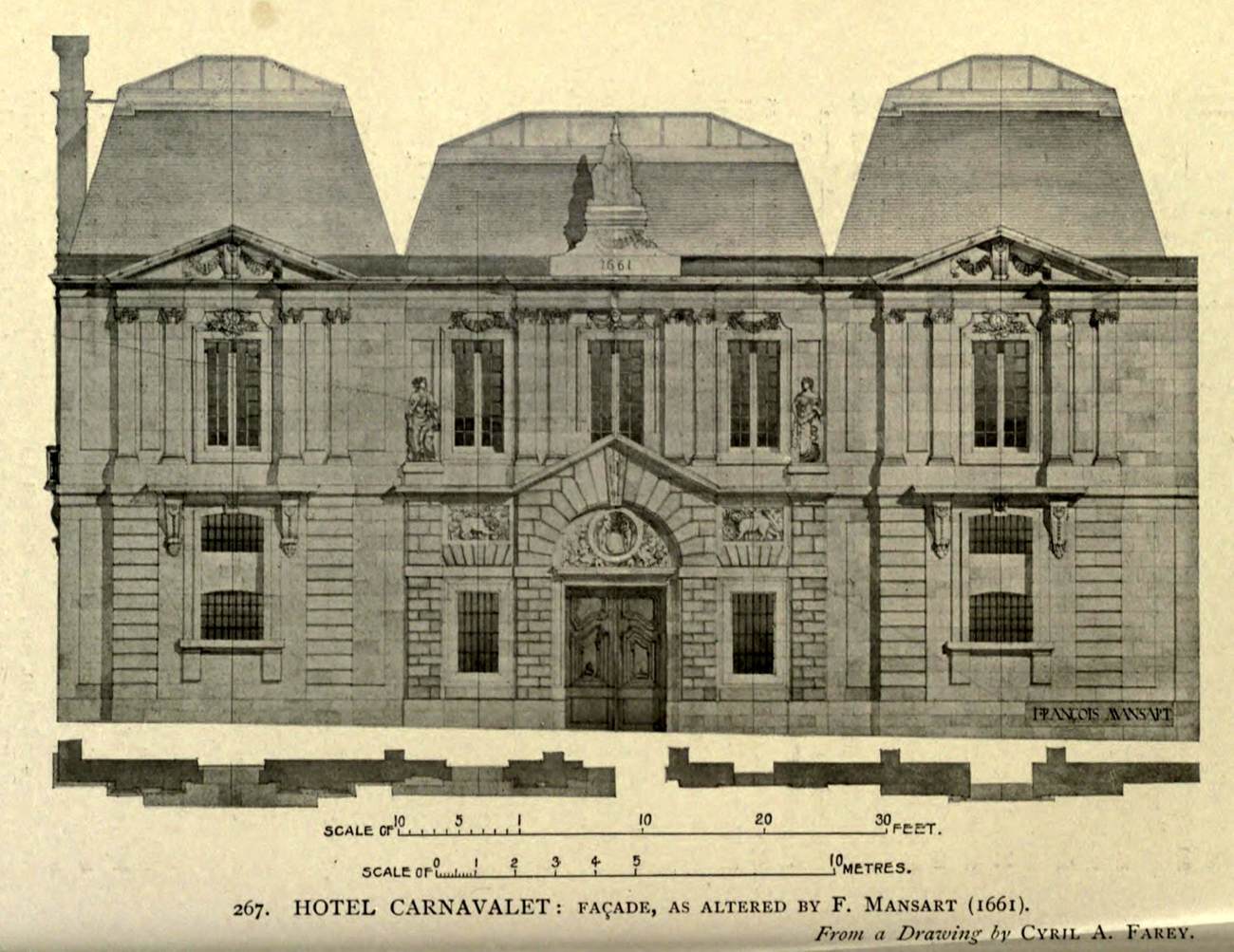 Elevation of the Hôtel Carnavalet, Paris by