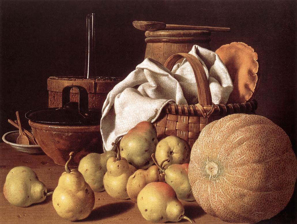 Still-Life with Melon and Pears by MELÉNDEZ, Luis