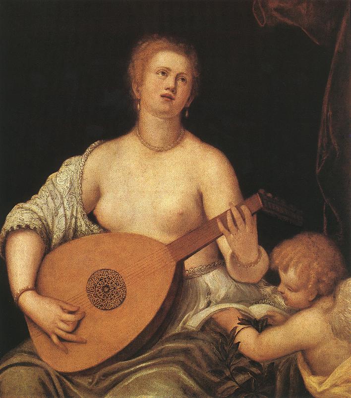 The Lute-playing Venus with Cupid by MICHELI, Parrasio