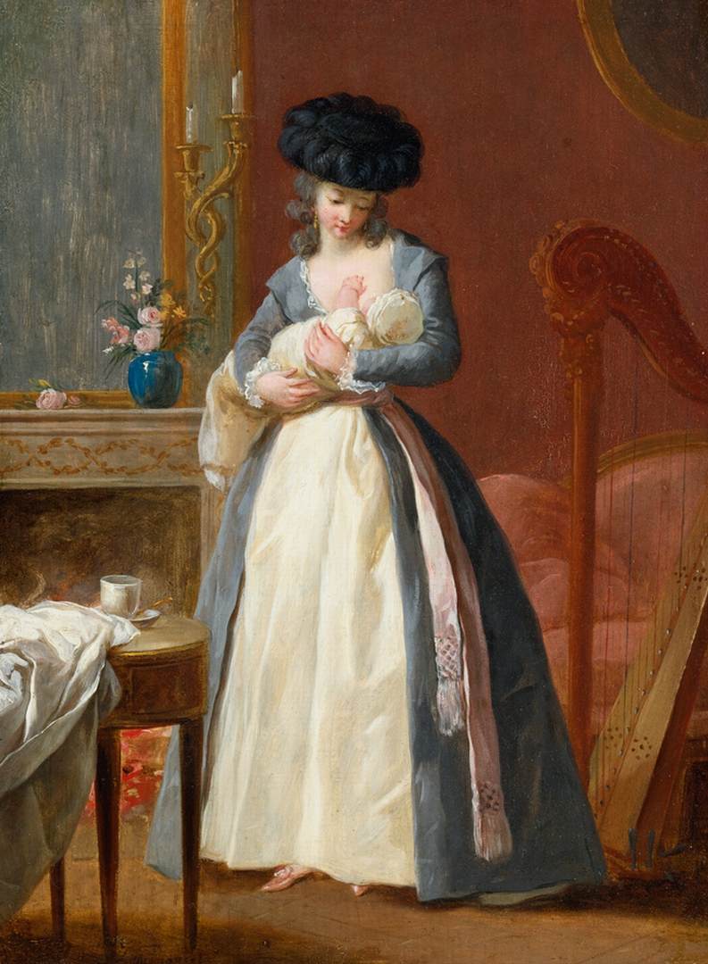 Lady Nursing Her Child by MÉNAGEOT, François-Guillaume