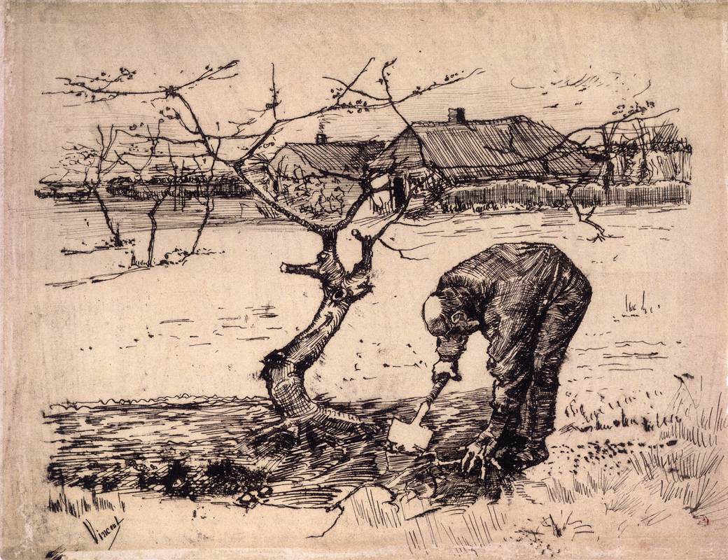 Gardener by an Apple Tree by GOGH, Vincent van