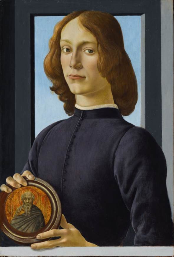 Portrait of a Young Man Holding a Roundel by