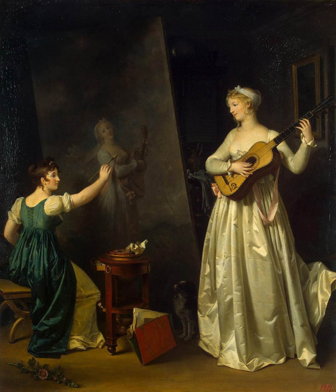 Artist Painting a Portrait of a Musician by