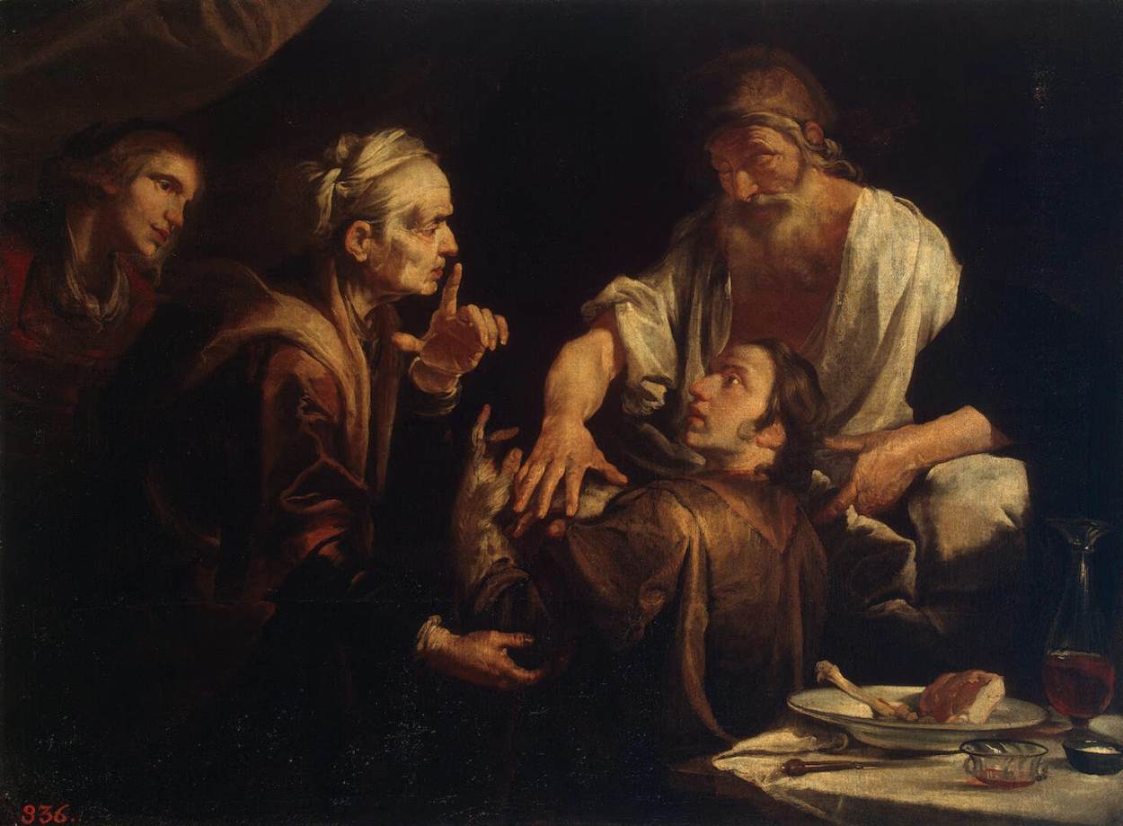 Isaac Blessing Jacob by ASSERETO, Gioachino