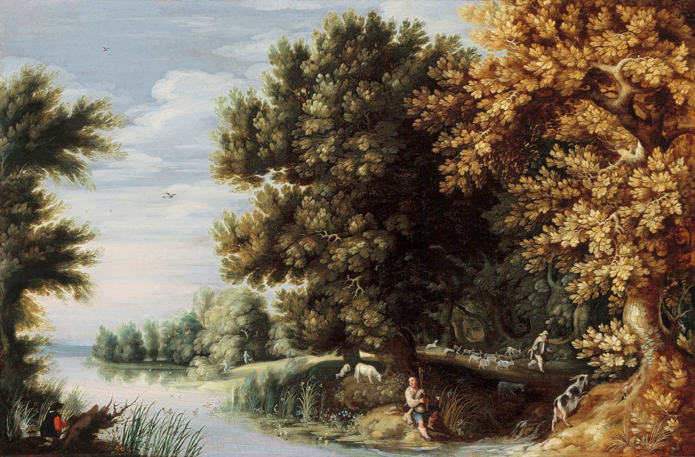 Landscape with Bagpipe Player by LANEN, Jasper van der