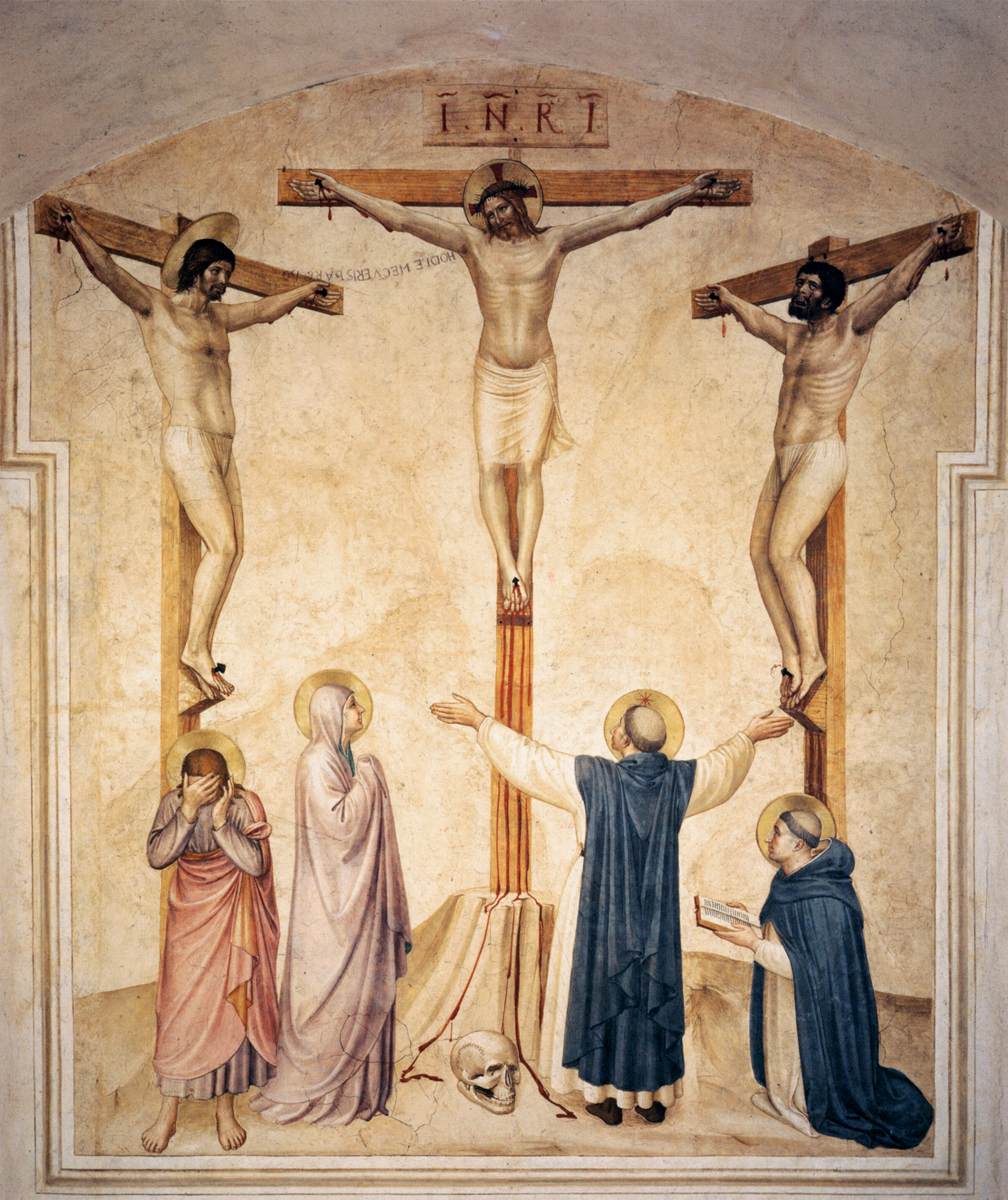 Crucifixion with Mourners and Sts Dominic and Thomas Aquinas (Cell 37) by ANGELICO, Fra