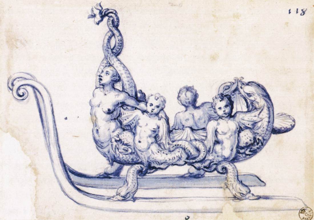 Sketch for a Sleigh with a Siren by ARCIMBOLDO, Giuseppe