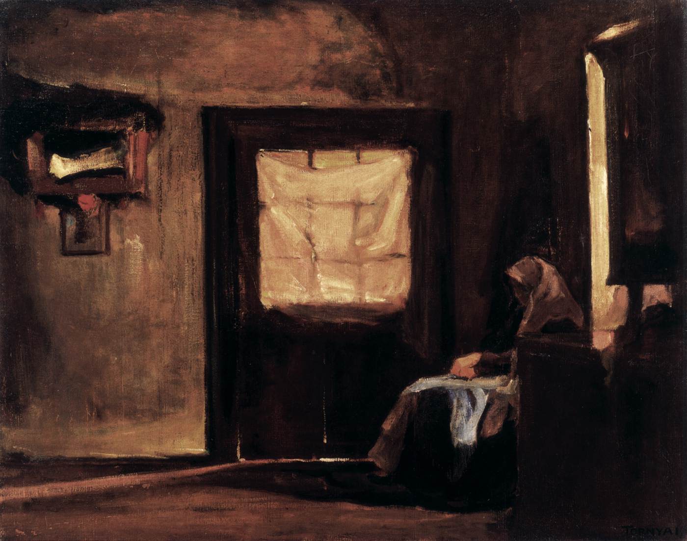 The Artist's Mother in her Room by TORNYAI, János