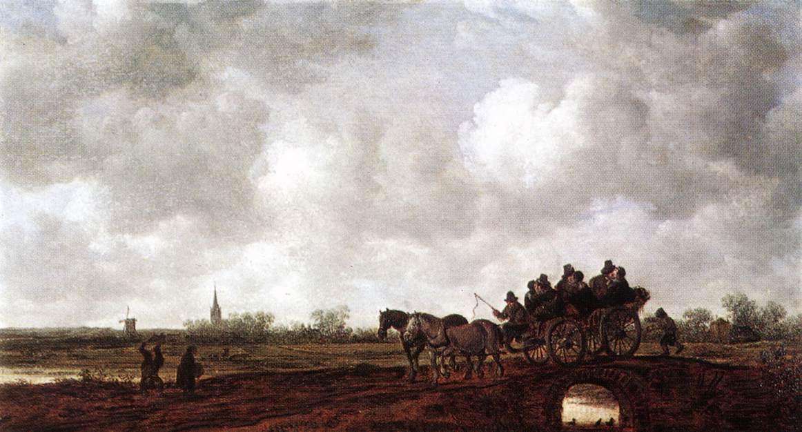 Horse Cart on a Bridge by GOYEN, Jan van