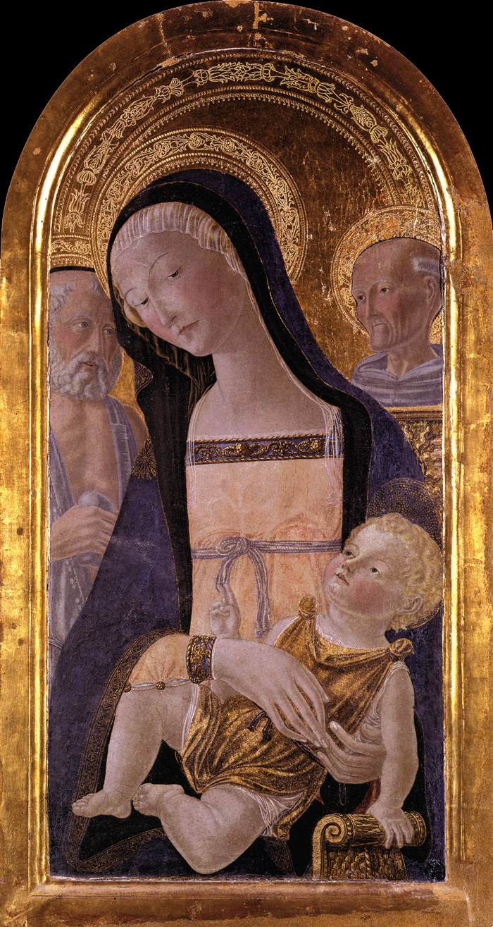 Madonna and Child between St Jerome and St Bernardino of Siena by NEROCCIO DE' LANDI