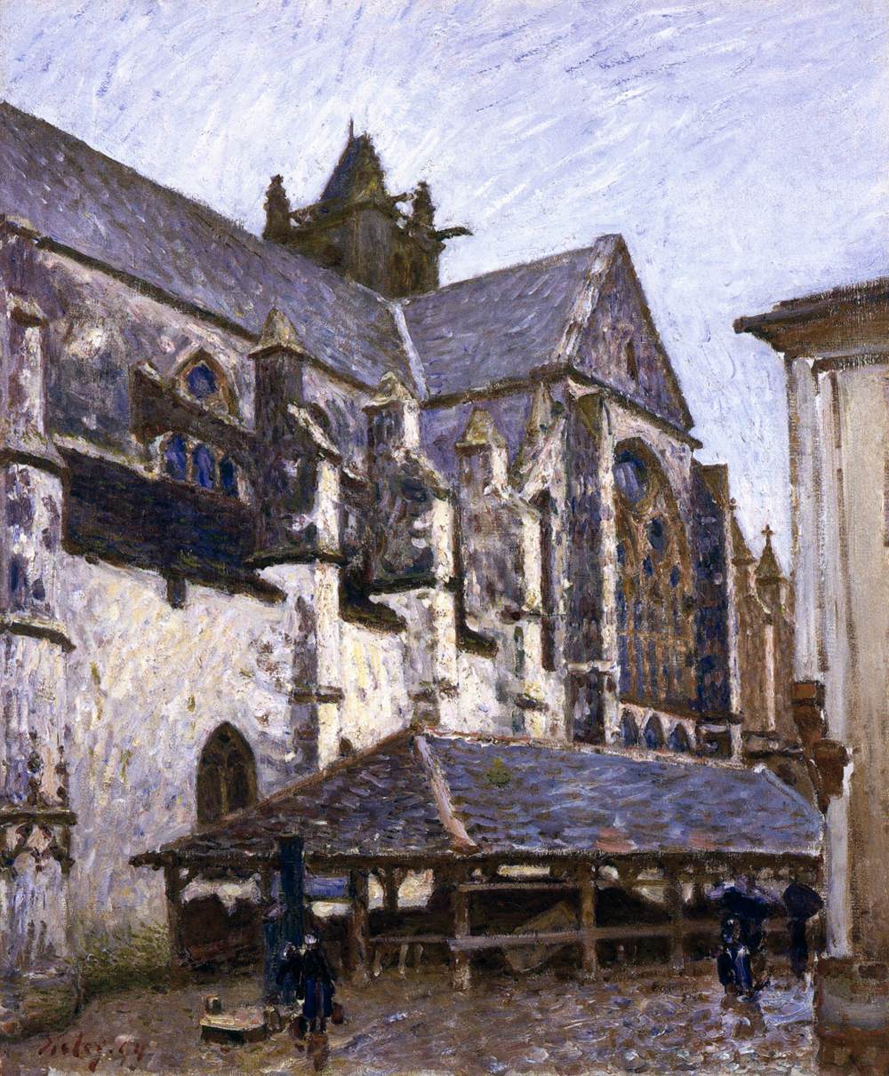 The Old Church at Moret in Rain, Seen from the Transept by