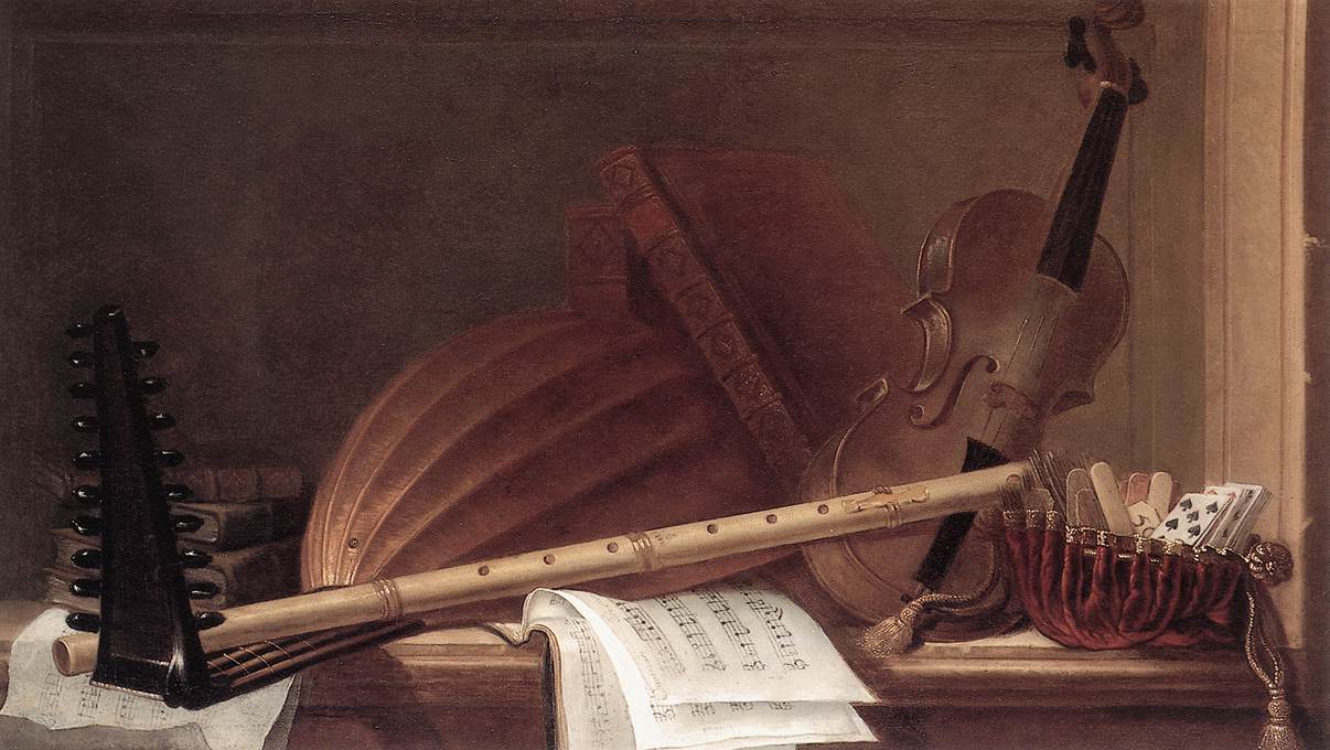 Still-Life of Musical Instruments by HUILLIOT, Pierre Nicolas