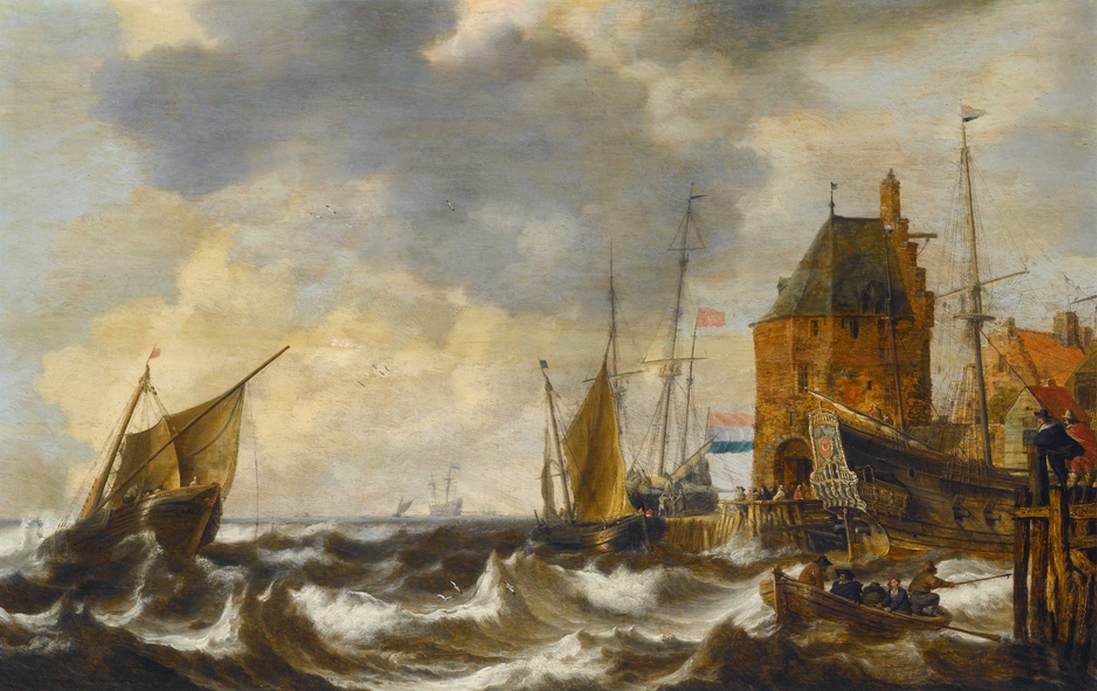 Dutch Vessels on Choppy Waters by PEETERS, Bonaventura