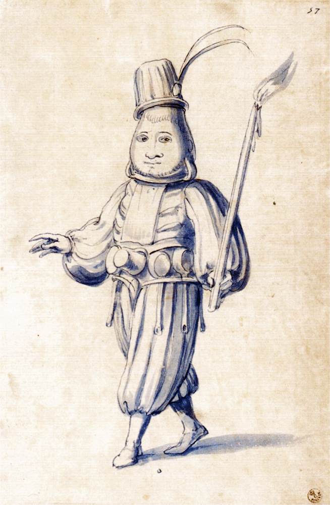 Costume drawing of a cook by