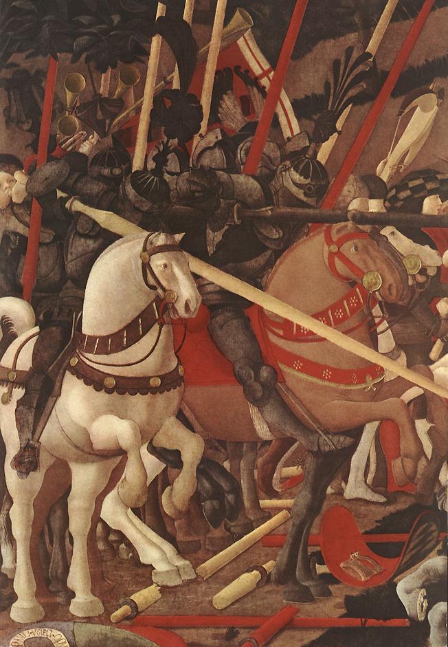 Bernardino della Ciarda Thrown off his Horse (detail) by UCCELLO, Paolo