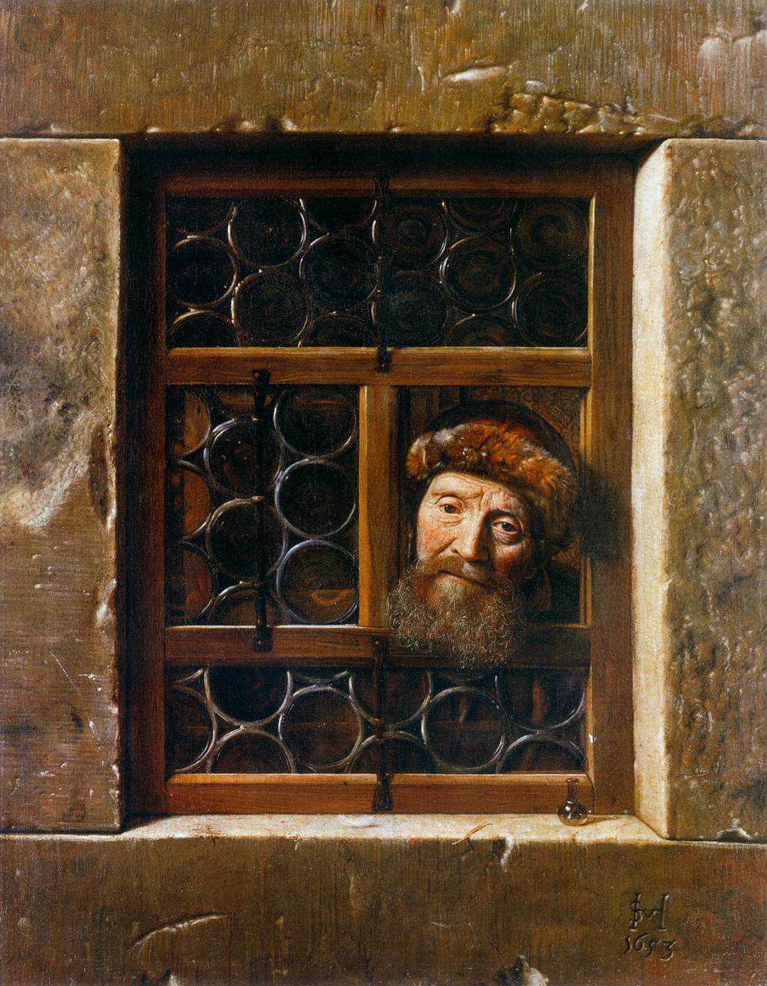 Man Looking through a Window by HOOGSTRATEN, Samuel van