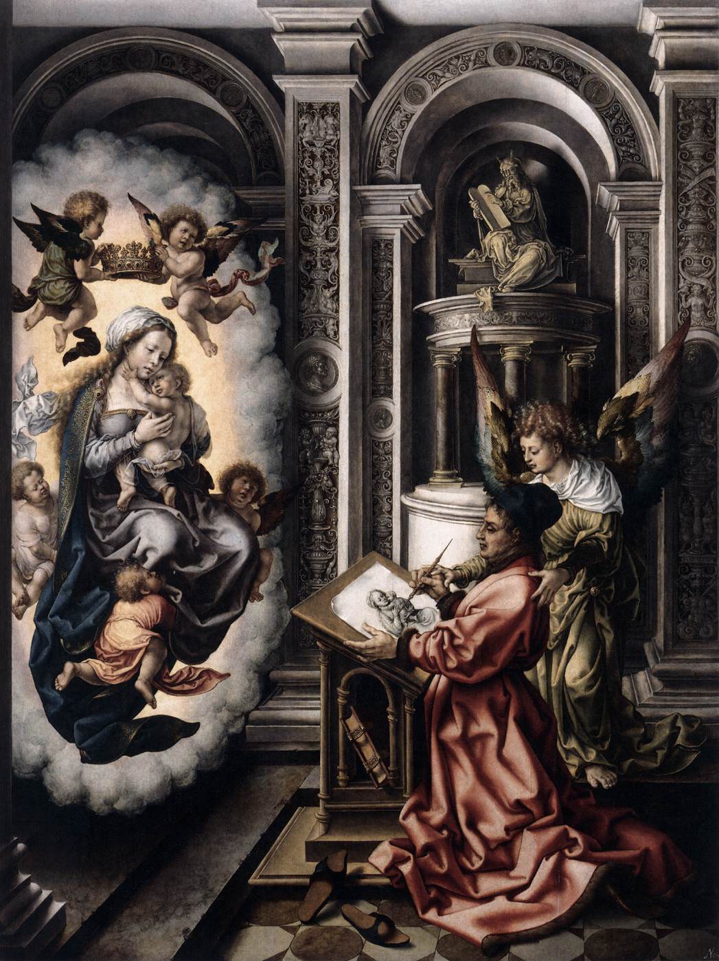 St Luke Drawing the Virgin by GOSSART, Jan