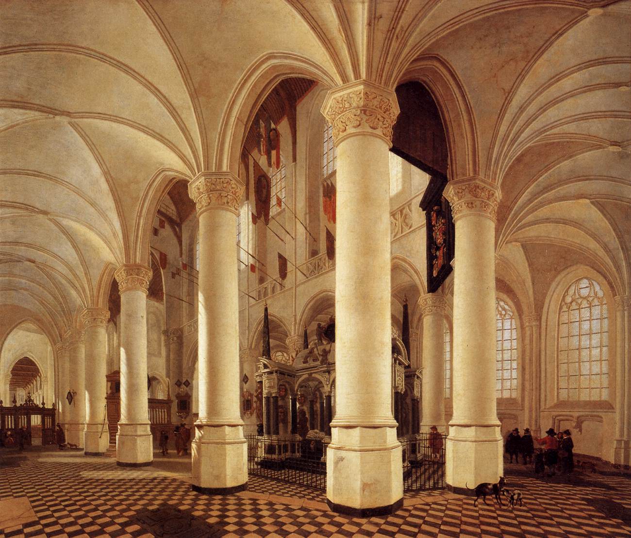 Ambulatory of the New Church in Delft with the Tomb of William the Silent by