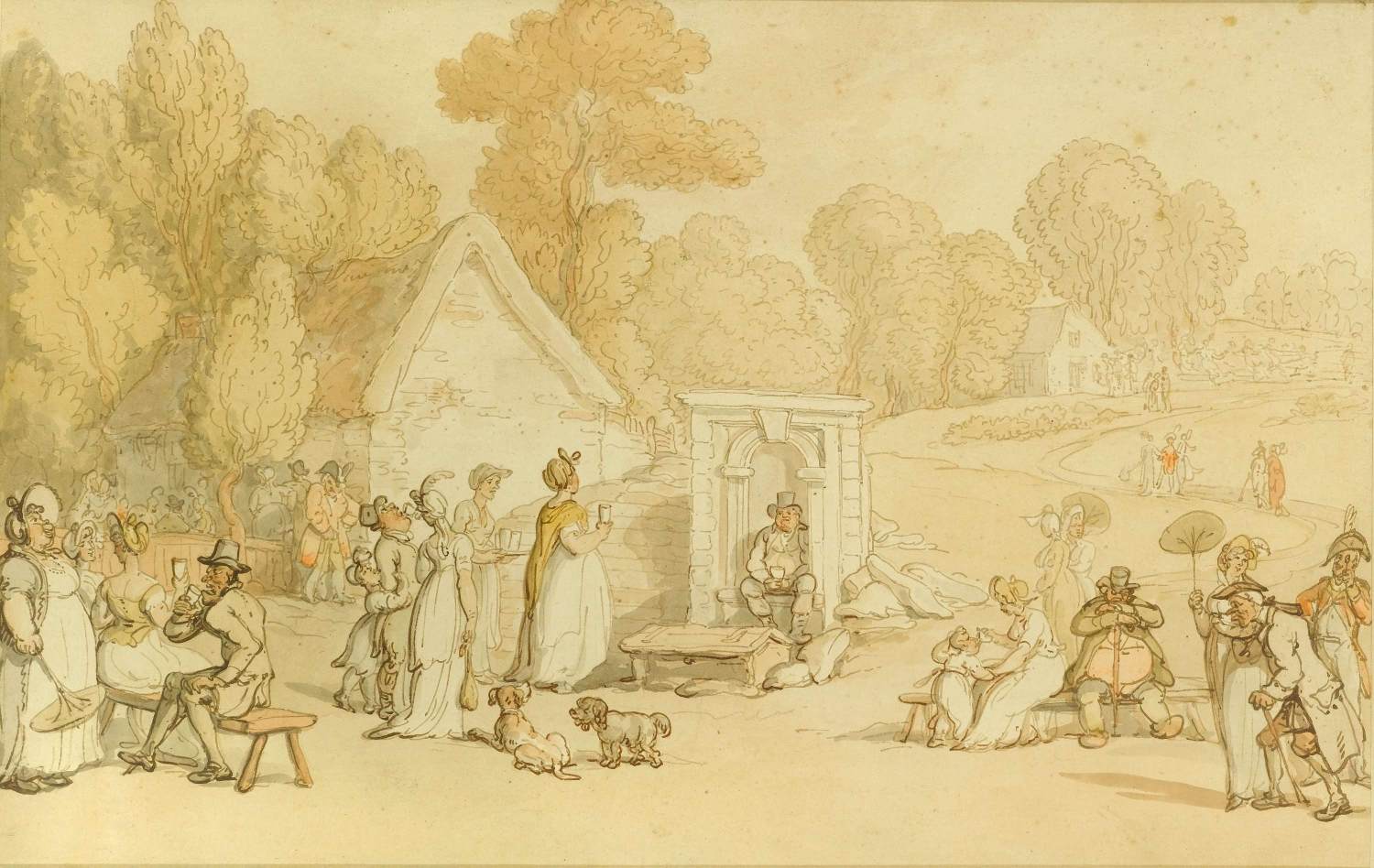 Taking the Water by ROWLANDSON, Thomas