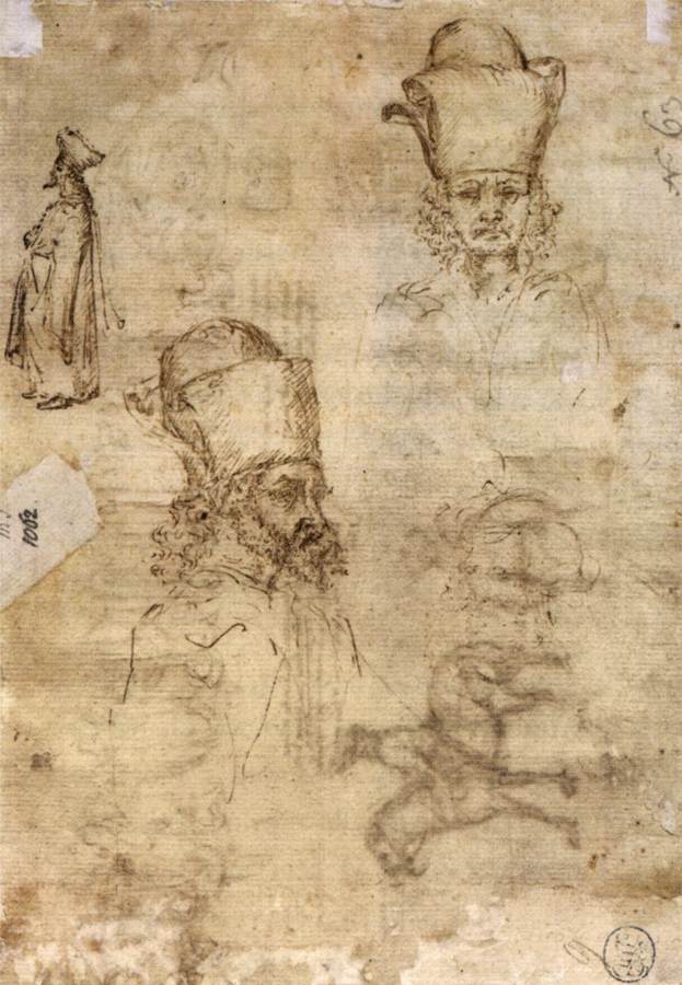 Studies of Emperor John VIII Paleologus and His Entourage (verso) by