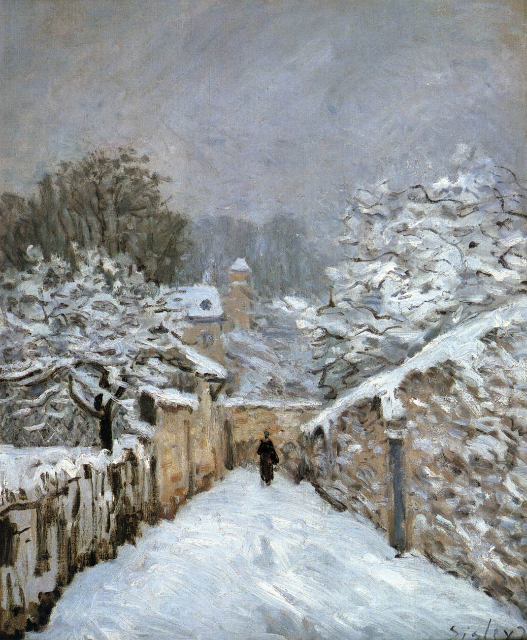 Snow at Louveciennes by SISLEY, Alfred