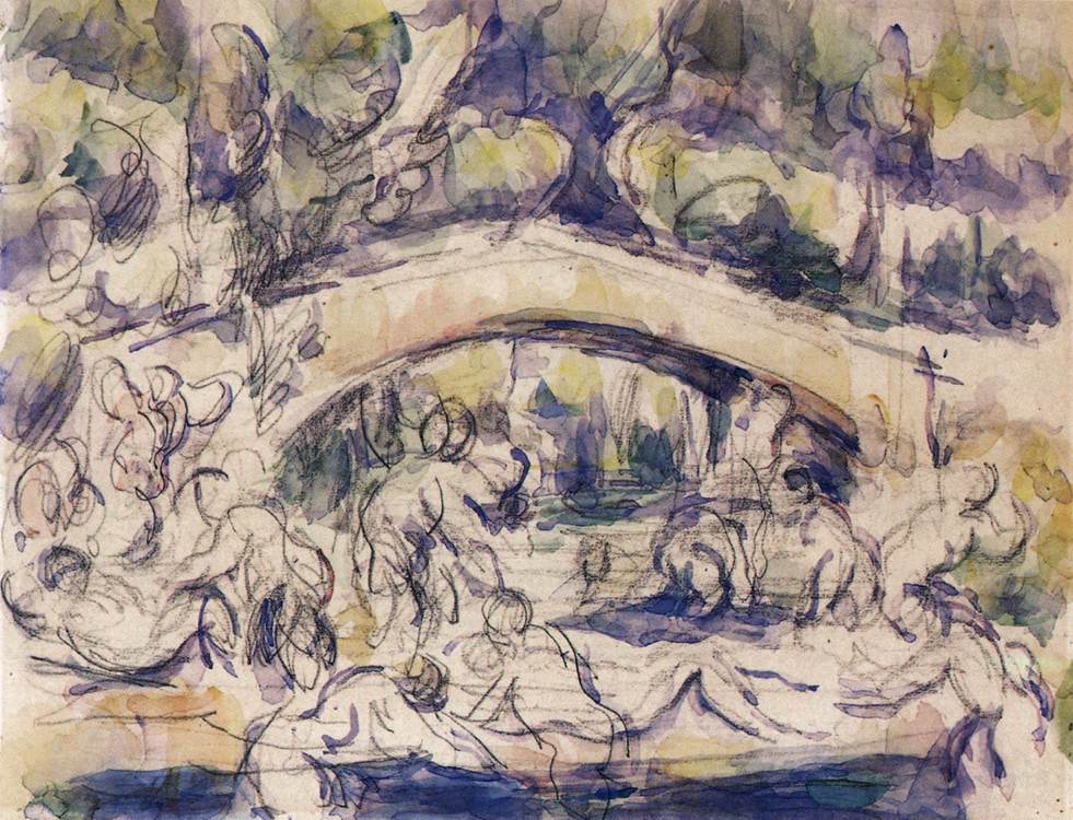 Bathers Beneath a Bridge by CÉZANNE, Paul