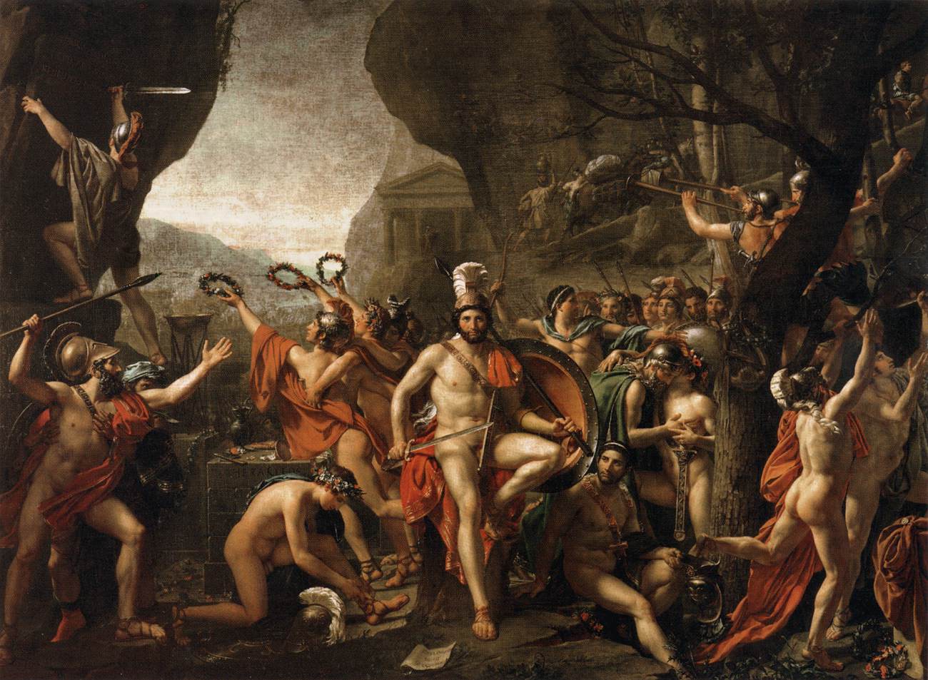 Leonidas at Thermopylae by DAVID, Jacques-Louis