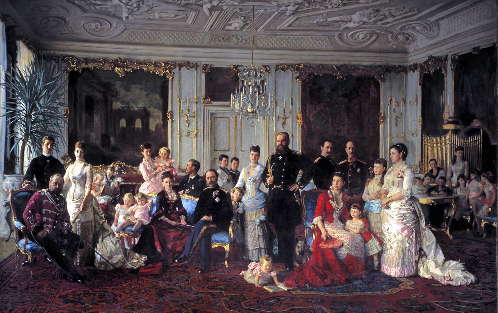 Christian IX of Denmark with His Large Family by