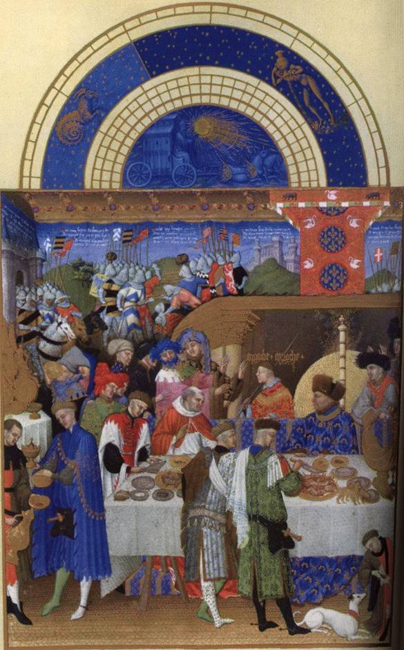 Les très riches heures du Duc de Berry: Janvier (January) by LIMBOURG brothers (Herman, Jean, Paul)