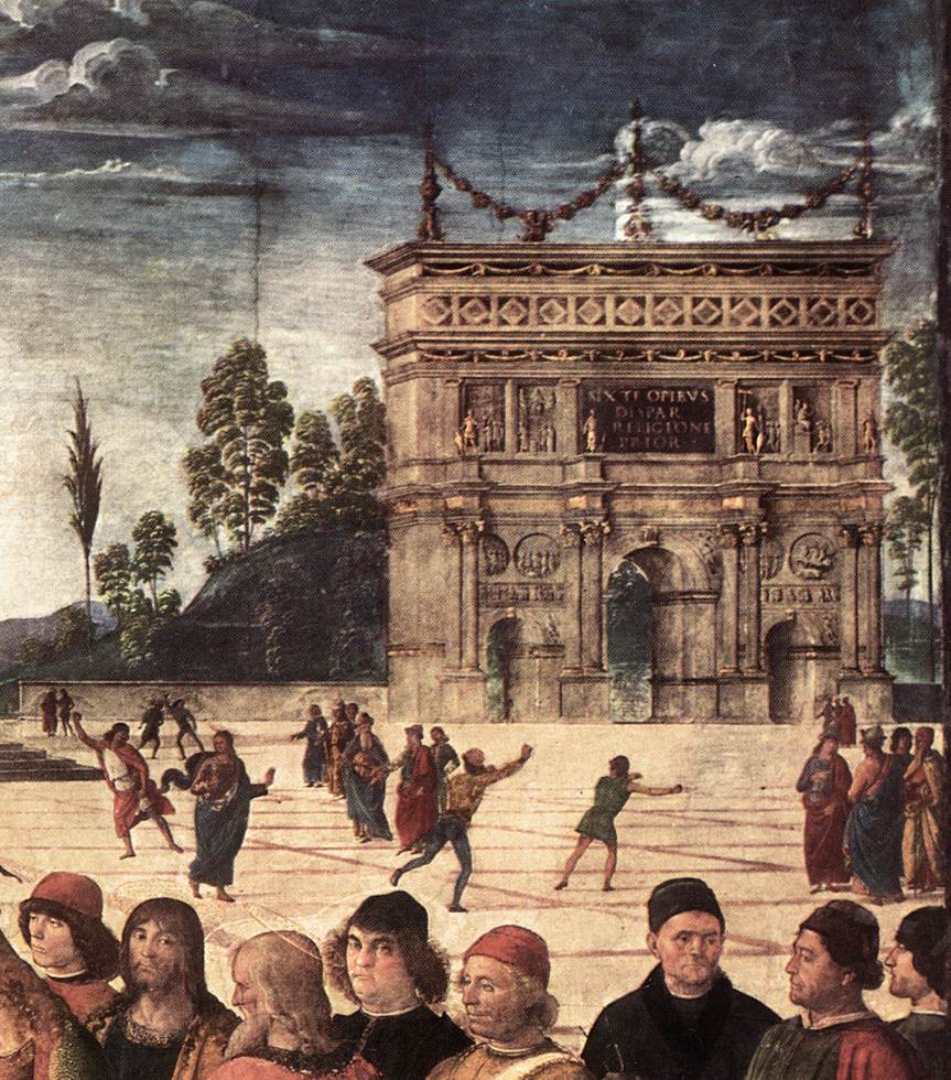 Christ Handing the Keys to St Peter (detail) by PERUGINO, Pietro