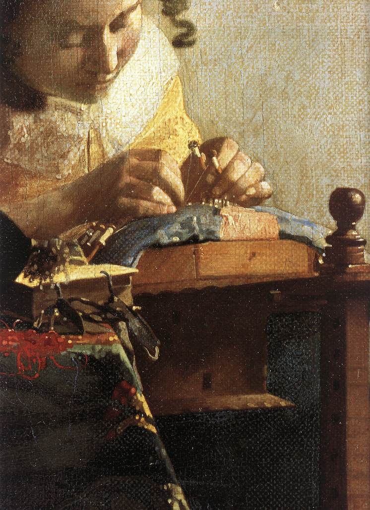 The Lacemaker (detail) by VERMEER, Johannes