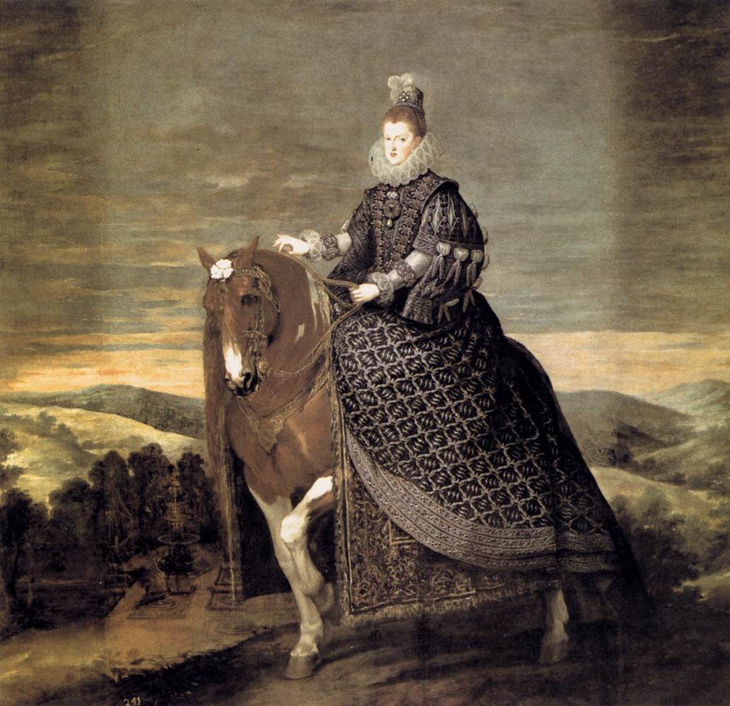 Queen Margarita on Horseback by VELÁZQUEZ, Diego Rodriguez de Silva y