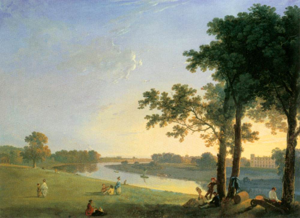 View of Syon House across the Thames near Kew Gardens by WILSON, Richard