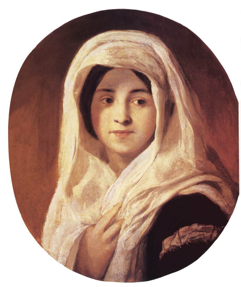 Portrait of a Woman with Veil by BROCKY, Károly