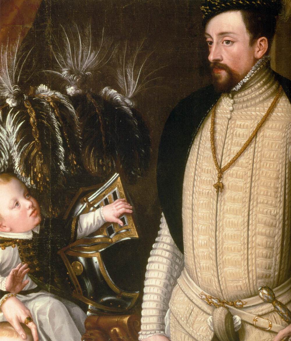 Maximilian II, His Wife and Three Children (detail) by