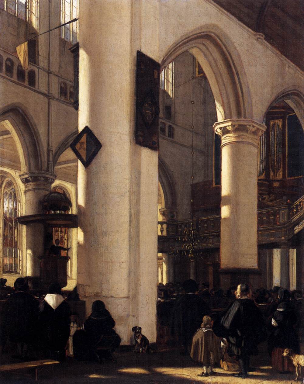 Interior of a Protestant Gothic Church by WITTE, Emanuel de