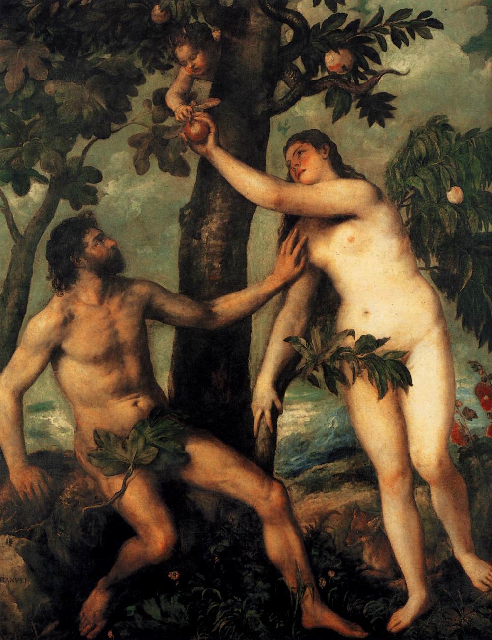 Adam and Eve by TIZIANO Vecellio