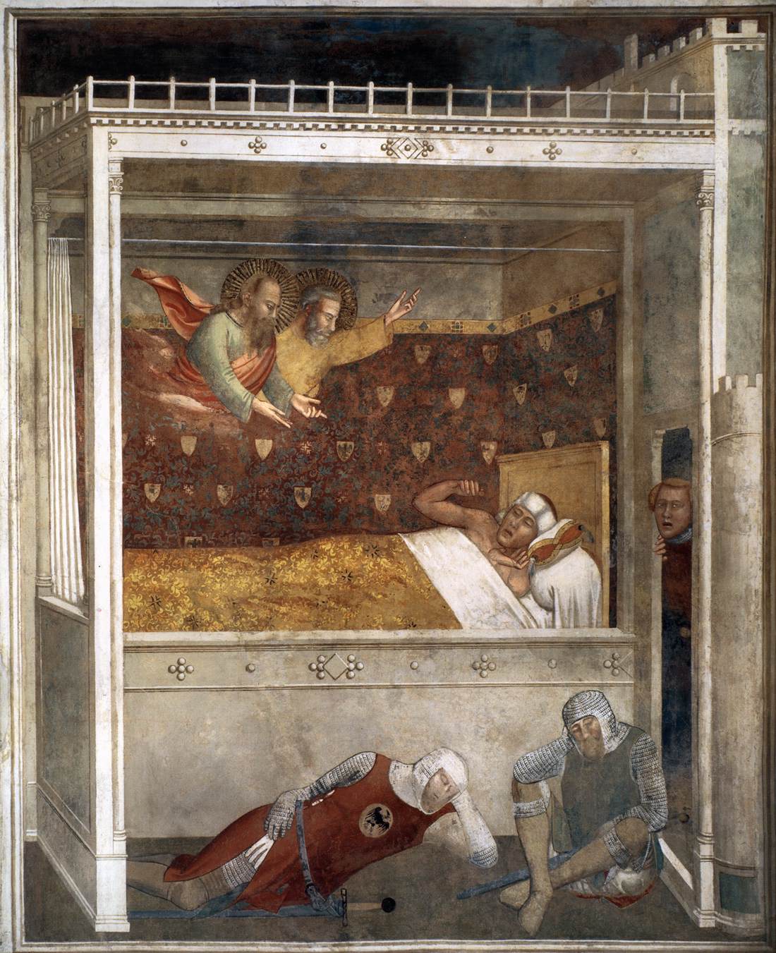 Sts Peter and Paul Appear to Emperor Constantine in a Dream by MASO DI BANCO