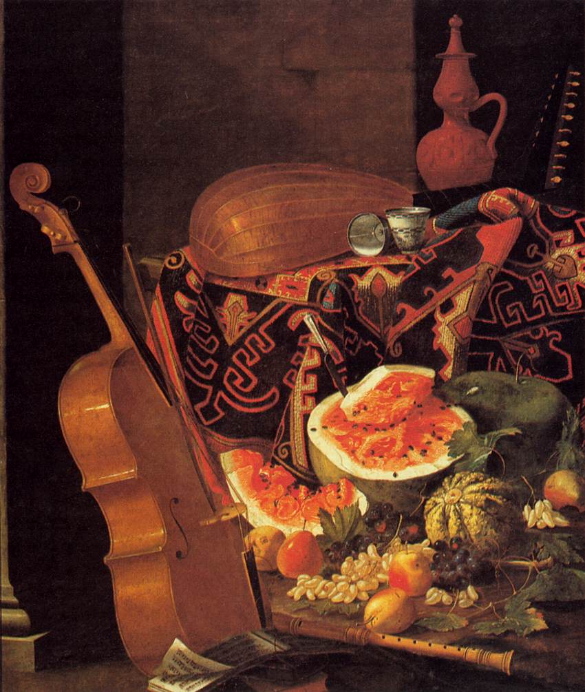 Still-Life with Musical Instruments and Fruit by