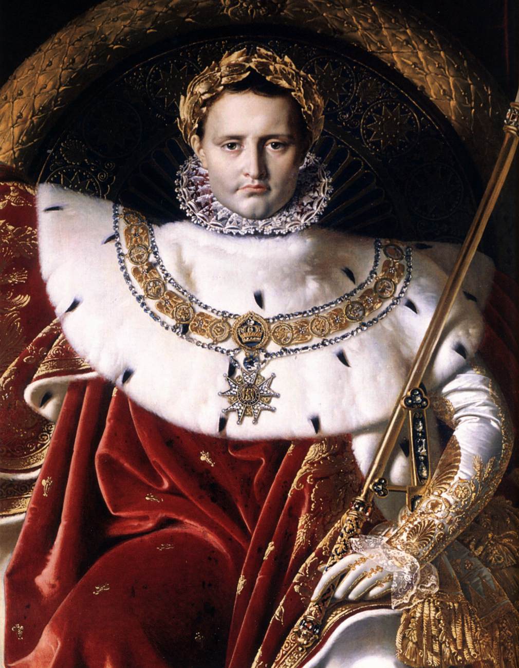 Napoleon I on the Imperial Throne (detail) by INGRES, Jean-Auguste-Dominique