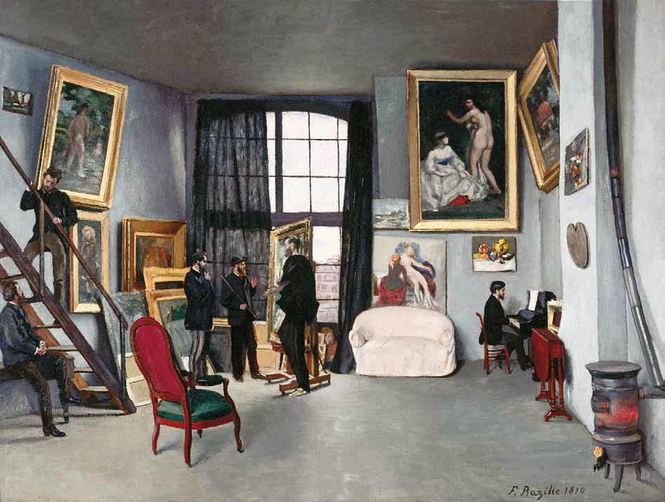 The Artist's Studio by BAZILLE, Jean-Frédéric