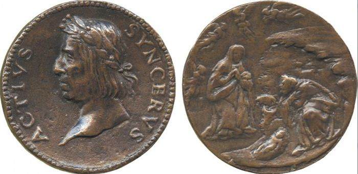 Medal of Jacopo Sannazaro by SANTACROCE, Girolamo