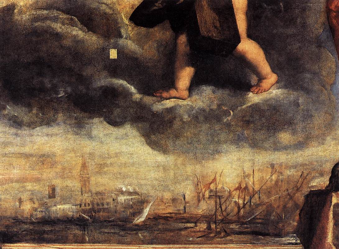 Doge Antonio Grimani Kneeling Before the Faith (detail) by TIZIANO Vecellio