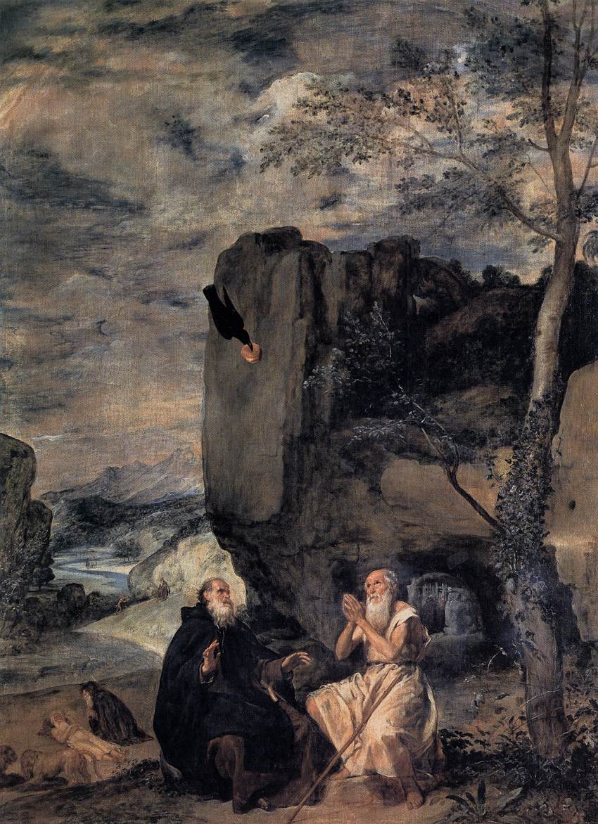 St Anthony Abbot and St Paul the Hermit by VELÁZQUEZ, Diego Rodriguez de Silva y