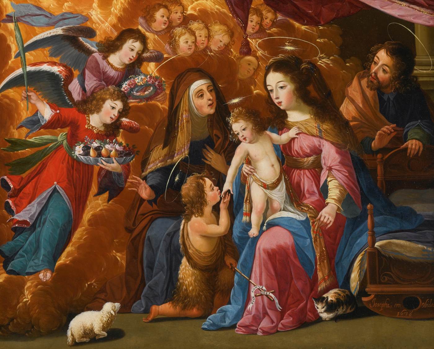 Holy Family with the Infant St John the Baptist, St Elizabeth and Angels by