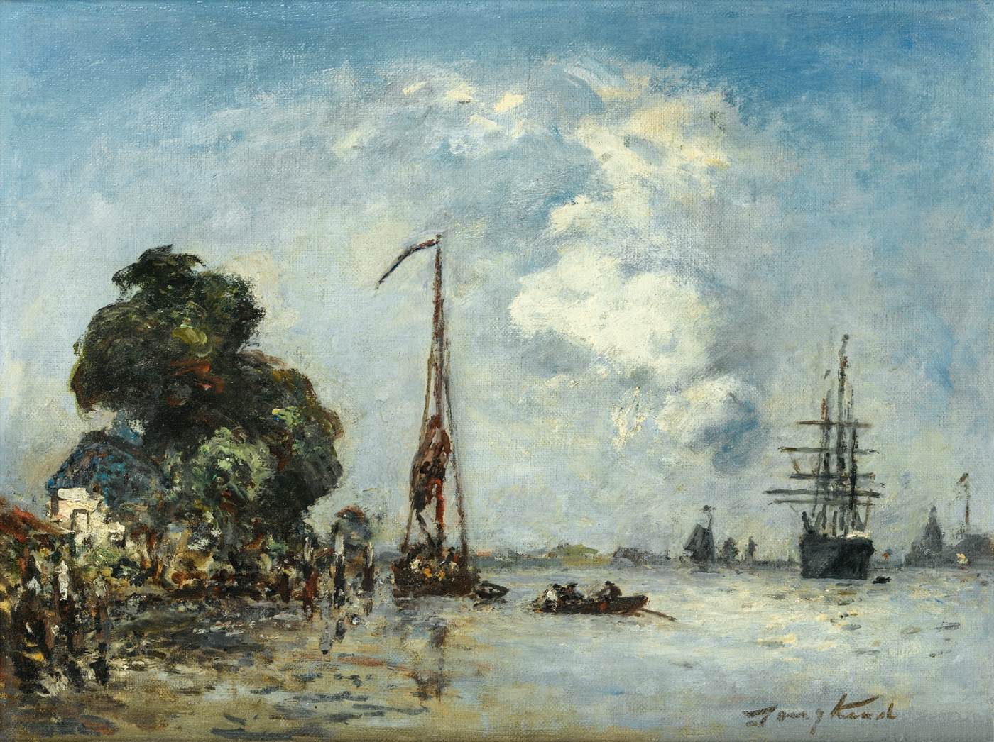 Fishing on the Estuary by JONGKIND, Johan Barthold