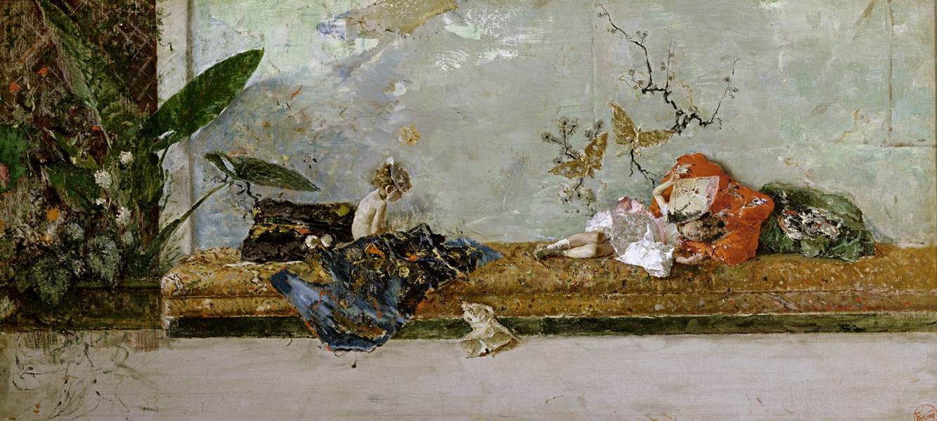 The Artist's Children in the Japanese Salon by FORTUNY Y MARSAL, Mariano