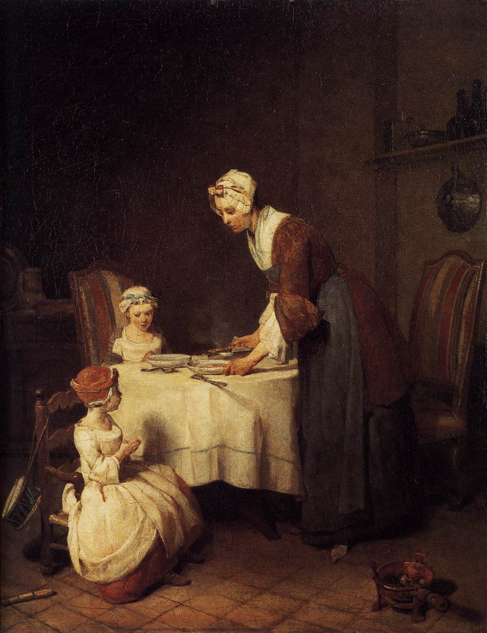 The Prayer before Meal by CHARDIN, Jean-Baptiste-Siméon