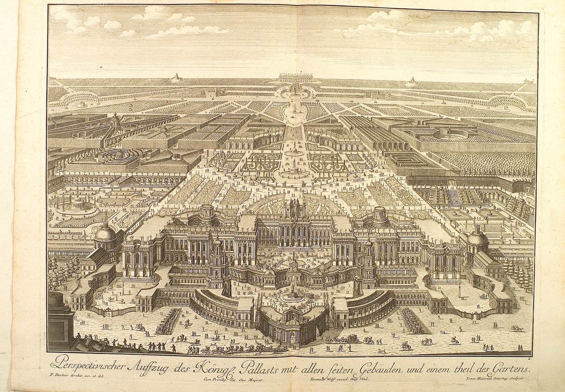 Prospect of the Royal Palace and part of its gardens by